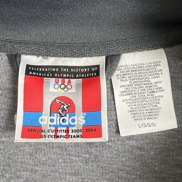 Adidas Vintage 2000s Embroidered Spell Out Olympic Full Zip Track Jacket Large - Picture 6 of 6